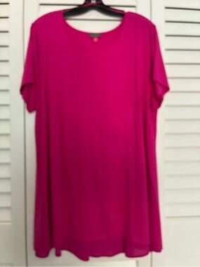 Vince Camaro Fuchsia Short Sleeve Dress